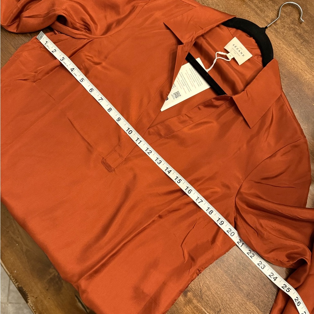 Sezane Addison Blouse Dark Terracotta - Picture 4 of 6